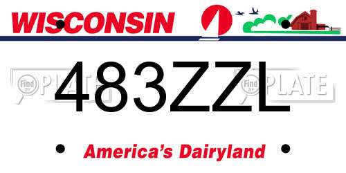 483ZZL Wisconsin License Plate
