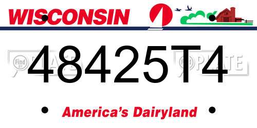 48425T4 Wisconsin License Plate