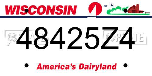 48425Z4 Wisconsin License Plate