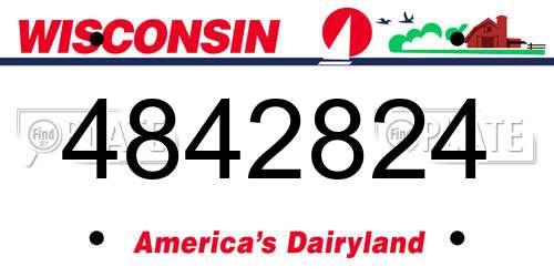 4842824 Wisconsin License Plate