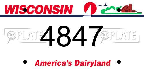 4847 Wisconsin License Plate