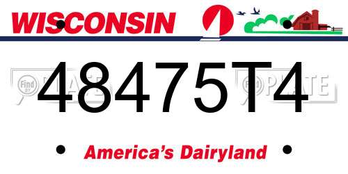 48475T4 Wisconsin License Plate