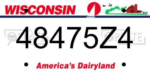 48475Z4 Wisconsin License Plate