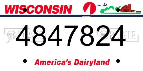 4847824 Wisconsin License Plate