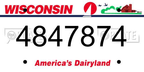 4847874 Wisconsin License Plate