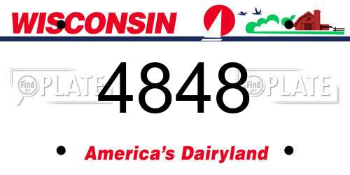 4848 Wisconsin License Plate