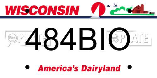 484BIO Wisconsin License Plate