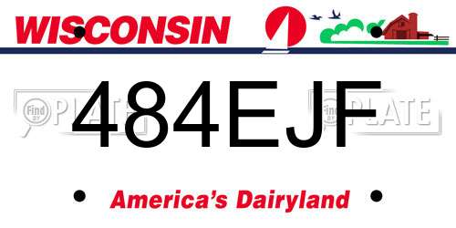 484EJF Wisconsin License Plate