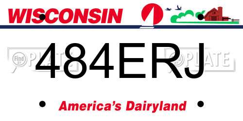 484ERJ Wisconsin License Plate