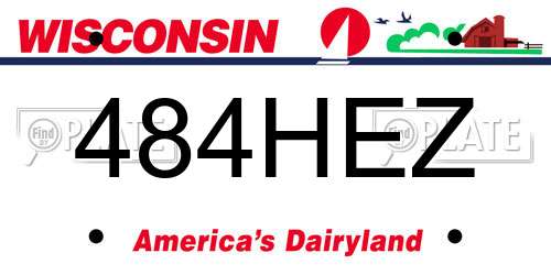 484HEZ Wisconsin License Plate