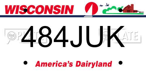 484JUK Wisconsin License Plate