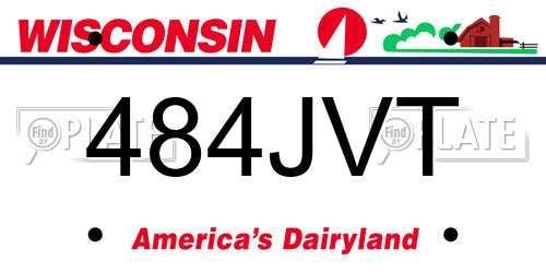 484JVT Wisconsin License Plate