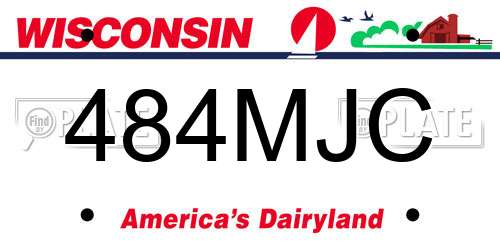 484MJC Wisconsin License Plate