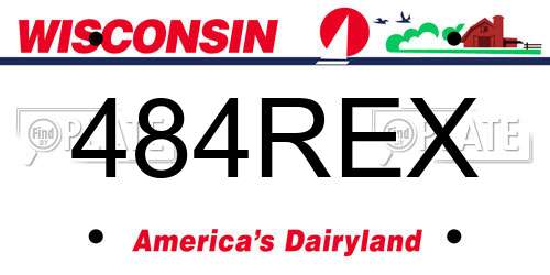 484REX Wisconsin License Plate