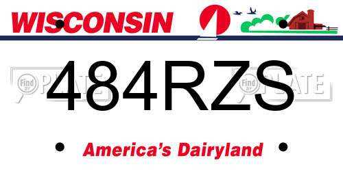484RZS Wisconsin License Plate