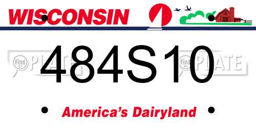 484S10 Wisconsin License Plate