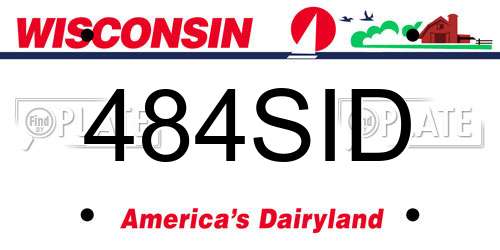 484SID Wisconsin License Plate