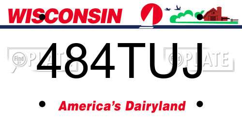 484TUJ Wisconsin License Plate