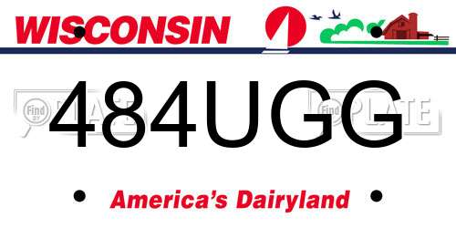 484UGG Wisconsin License Plate