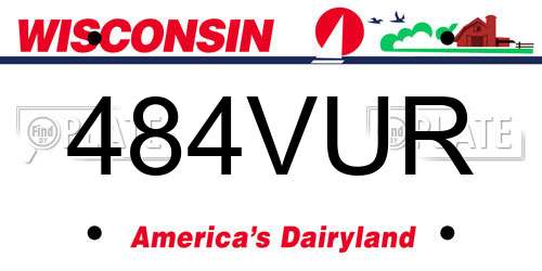 484VUR Wisconsin License Plate