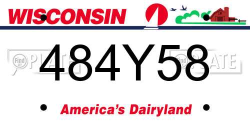 484Y58 Wisconsin License Plate