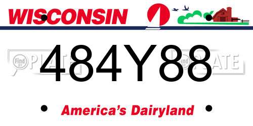 484Y88 Wisconsin License Plate