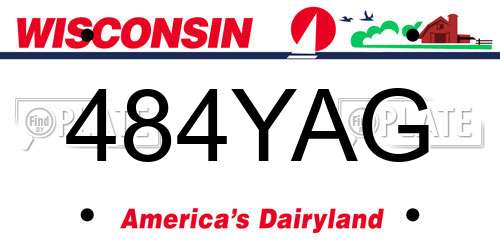 484YAG Wisconsin License Plate