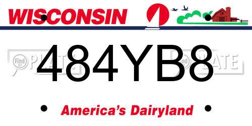 484YB8 Wisconsin License Plate
