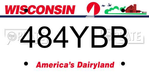 484YBB Wisconsin License Plate