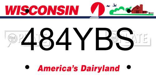 484YBS Wisconsin License Plate