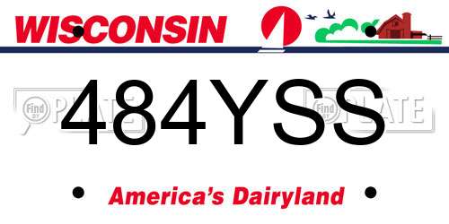 484YSS Wisconsin License Plate