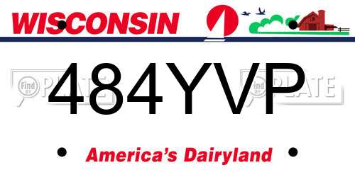 484YVP Wisconsin License Plate