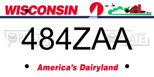 484ZAA Wisconsin License Plate