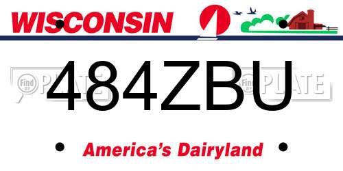 484ZBU Wisconsin License Plate