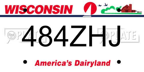 484ZHJ Wisconsin License Plate