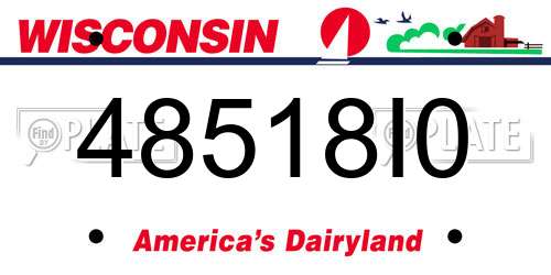 48518I0 Wisconsin License Plate