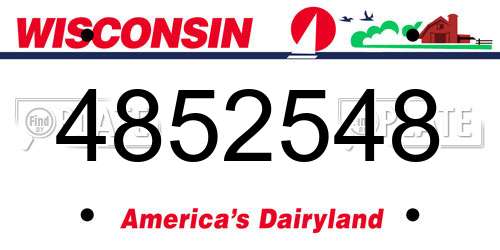 4852548 Wisconsin License Plate