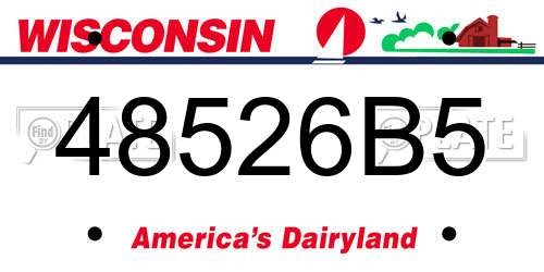 48526B5 Wisconsin License Plate