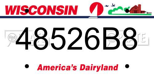 48526B8 Wisconsin License Plate