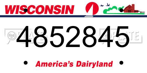 4852845 Wisconsin License Plate