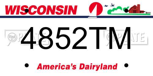 4852TM Wisconsin License Plate