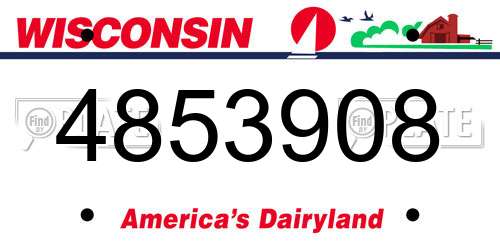 4853908 Wisconsin License Plate