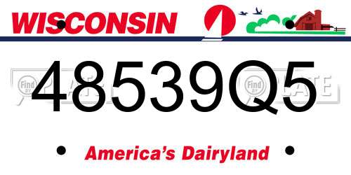 48539Q5 Wisconsin License Plate