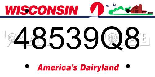 48539Q8 Wisconsin License Plate