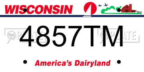 4857TM Wisconsin License Plate