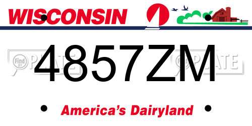 4857ZM Wisconsin License Plate