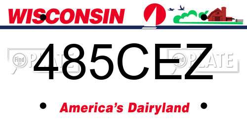 485CEZ Wisconsin License Plate