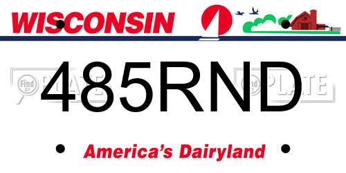 485RND Wisconsin License Plate