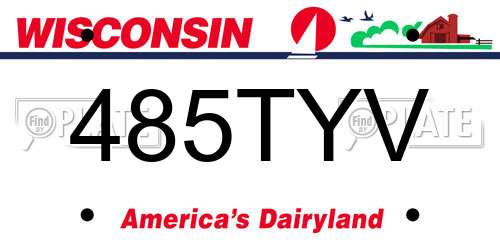 485TYV Wisconsin License Plate