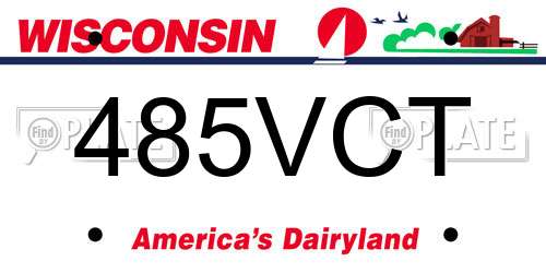 485VCT Wisconsin License Plate